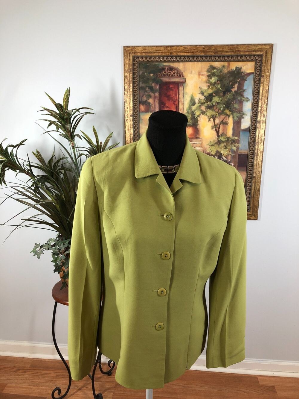 Hartly Westwood Blazer M Women's Green Long Sleeve Executive Office Siren Preppy